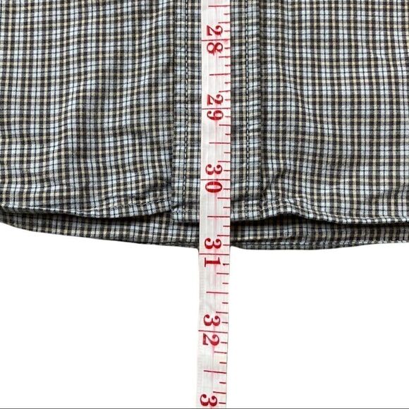 J. Crew Shirt Mens Large Size L‎ Brown Blue Plaid Long Sleeve Button Down - Picture 7 of 7